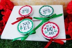 Kit 10 latinhas de Natal com fitinha de cetim - Festinha Legal