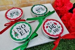 Kit 10 latinhas de Natal com fitinha de cetim - comprar online