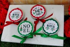 Kit 10 latinhas de Natal com fitinha de cetim