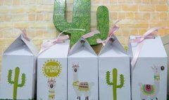Kit com 20 caixinhas milk com fita e personalizadas - tema Lhama - loja online