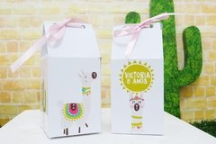 Kit com 20 caixinhas milk com fita e personalizadas - tema Lhama - comprar online