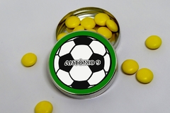 Kit 10 latinhas bola de futebol lembrancinha tema futebol personalizada