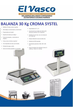 Balanza Electrónica Croma 30kg Systel con Bateria - comprar online