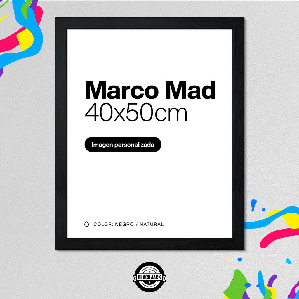 Cuadro Imagen Personalizada 40x50 Marco Mad