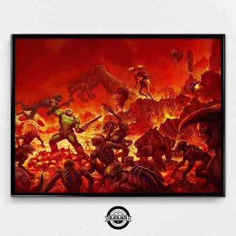 Cuadro Doom Gamer Poster Deco Juegos Arcade 30x40 Slim