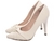 Sapato scarpin salto fino off white noivas - loja online
