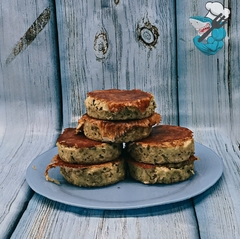 6 unidads BURGERS DE POLLO, ESPINACA Y AVENA CON QUESO GRATINADO