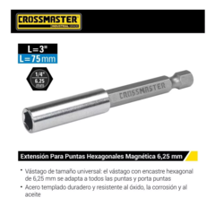 Porta Puntas Atornillador Magnetica 75 mm CROSSMASTER - comprar online