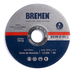 Disco de corte amoladora metal BREMEN 115 x 1 mm
