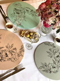 Fundas para Plato de sitio Flores x 6 - comprar online