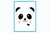 quadro decorativo moldura laqueada com vidro Panda bebê