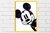quadro decorativo moldura laqueada com vidro Mickey Mouse