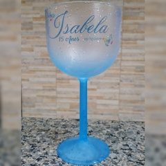 Taça de Gin Degradê Fosca de Acrílico Azul Personalizada - comprar online