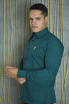 CAMISA PREMIUM MICROXADREZ VERDE ESCURO E AZUL ESCURO ML