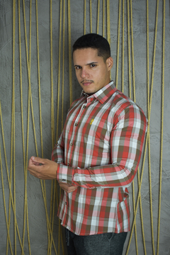 CAMISA PREMIUM XADREZ VERMELHO, MARROM E BRANCO ML - comprar online