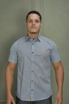 CAMISA PREMIUM MICROXADREZ PRETO E BRANCO VICHY MC