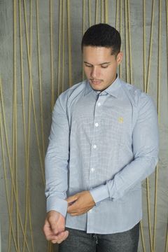 CAMISA PREMIUM MICROXADREZ PRETO E BRANCO ML - comprar online