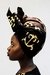 Turbante estampado artesanalmente com símbolos africanos de Gana os Adinkra