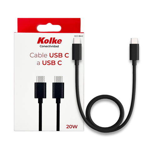 CABLE TIPO C A TIPO C IPHONE CAJA BLANCA 1 MT – KOL