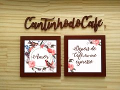 Lettering Cantinho do Café + quadrinhos fofos