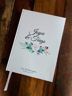 Livro de Mensagens personalizado com nome dos Noivos Floral na internet