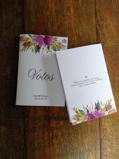 Caderninho de Votos Flores Roxo e Lilás