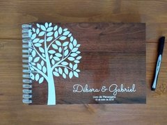 Livro de Mensagens de Casamento modelo com Árvore - My Print Design