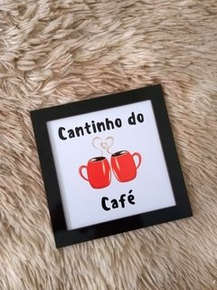 Quadrinho Cantinho do Café com xicrinhas vermelhas - My Print Design