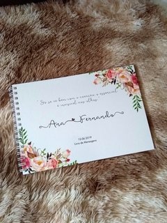 Livro de Mensagens Branco floral Só se vê bem com o coração... - comprar online