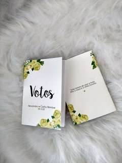 Caderninho de Votos flores Amarela na internet