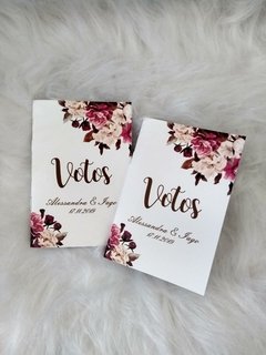 Caderninho de Votos flores Rosa