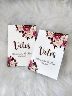 Caderninho de Votos flores Rosa - comprar online