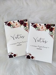 Caderninho de Votos flores Marsala - comprar online
