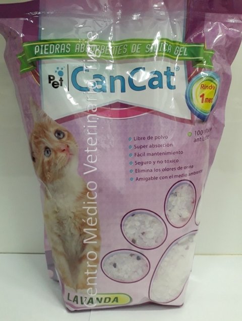 Can Cat. Piedras Absorbentes de Silica gel para gatos. Lavanda por 3,8 litros.