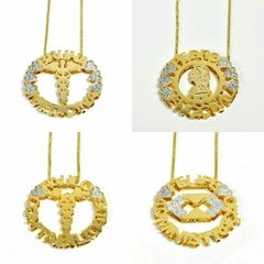 Colar mandala com simbolo e nome - profissão - Semi jóias personalizadas e acessórios femininos Divas da Moda