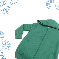 CAMPERA CANGURO DE FRISA VERDE LINEA ESCOLAR (8 AL 12) - tienda online