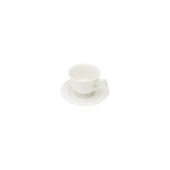 Cj 06 Xicaras de Cafe Fancy Porcelana Branco