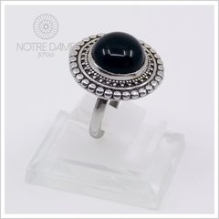 Anillo con Piedra media esfera Ónix Plata 925 - comprar online