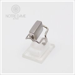 Anillo Rectangular con Piedra Reversible Plata Peruana 950 - comprar online