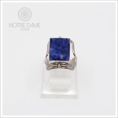 Anillo Rectangular con Piedra Reversible Plata Peruana 950