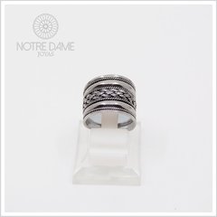 Anillo de Banda con Trenza Labrada Central Plata 925 - comprar online