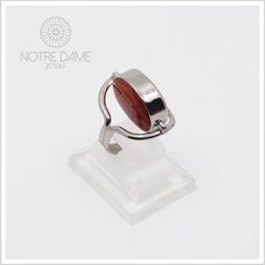 Anillo Ovalado con Piedra Reversible Plata Peruana 950 - tienda online