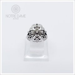 Anillo Flor en Marco Firulete Plata 925 - comprar online