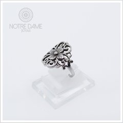 Anillo Flor en Marco Firulete Plata 925 - NOTRE DAME JOYAS