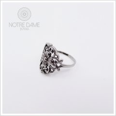 Anillo Flor en Marco Firulete Plata 925 - tienda online