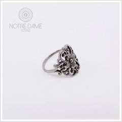 Imagen de Anillo Flor en Marco Firulete Plata 925