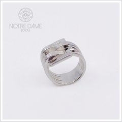 Anillo Tres Aros y Rectángulo Plata 925 - comprar online