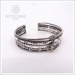 Pulsera Brazalete estilo Pandora Plata Maciza y Cubic - NOTRE DAME JOYAS