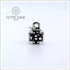 Dije Plata 925 Cruz del Equilibrio con piedra Nácar - NOTRE DAME JOYAS