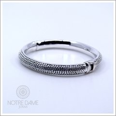 Pulsera Esclava Plata 925 labrada micro puntos, (electro) - comprar online